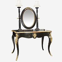 Napoleon III style dressing table 720 Blacquered woodbeechbacklit
