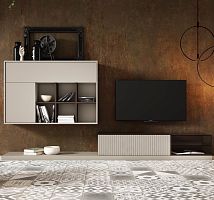 Contemporary TV wall unit BLINDwoodencustom