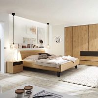 Double bed PULSO contemporarywith headboardwith built-in light