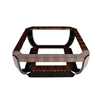 Art Deco coffee table CT034glassMacassar ebonyglossy varnished wood