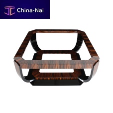 Art Deco coffee table CT034glassMacassar ebonyglossy varnished wood