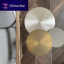 Contemporary side table Ester stainless steelstainless steel baseround