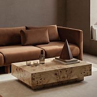Contemporary coffee table Burlwood veneerMDFMDF base