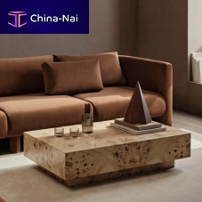 Contemporary coffee table Burlwood veneerMDFMDF base