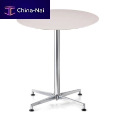 Contemporary table STYLOHPLcast aluminum baseround