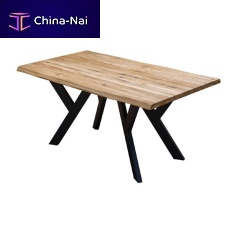 Contemporary table BOSCO � ASKET-LOFToakpowder-coated steel baserectangular
