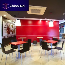 Contemporary restaurant chair indoorpolypropylenemetal base