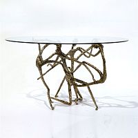 Original design dining table HUMANglassmetalround