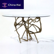 Original design dining table HUMANglassmetalround