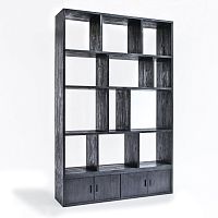 Contemporary shelf SYLVIEteakwith storage compartment
