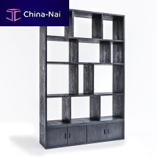 Contemporary shelf SYLVIEteakwith storage compartment