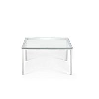 Contemporary coffee table INFINITYglassmetal basesquare
