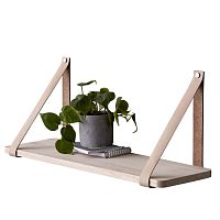 Wall-mounted shelf contemporarywoodenleather