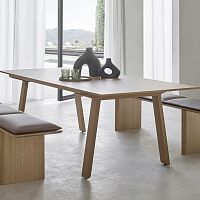 Contemporary table MITIS : MTS102oakwalnutnatural oak
