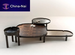 Contemporary coffee table Trayglasswoodenmarble