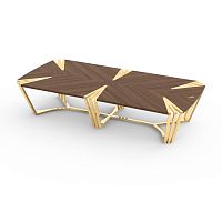 Contemporary dining table KozmusAmerican walnutpolished brass baserectangular