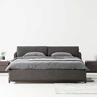 Double bed ASHcontemporaryupholsteredwith headboard