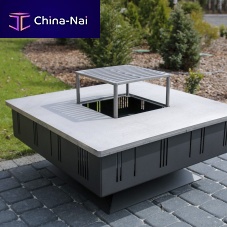 Wood-burning fire pit QUADRUM/BBQsteelstainless steelother shapes