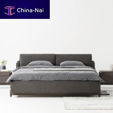 Double bed ASHcontemporaryupholsteredwith headboard