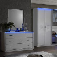 Contemporary chest of drawers Gemmalacquered woodwith mirrorwith built-in lighting
