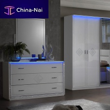 Contemporary chest of drawers Gemmalacquered woodwith mirrorwith built-in lighting