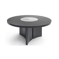 Contemporary table ASTERmarblewooden baseround