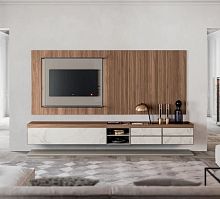 Contemporary TV wall unit FORTY-FIVEmelaminemodularwith shelves
