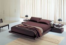 Double bed ALEXcontemporarywith upholstered headboardwith integrated bedside table