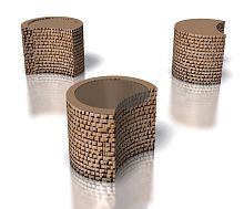Contemporary side table LUNATICOcardboardcurvedhome