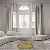 Traditional coffee table HE-040glasswaxed woodwaxed wood base