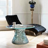 Contemporary coffee table Vegetaletempered glasstempered glass baserectangular