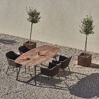 Contemporary table BLADEHPLstonepowder-coated steel base