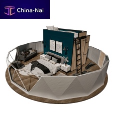 Double bed contemporaryupholsteredwith headboard