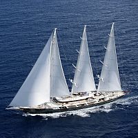 Cruising sailing super-yacht EOSwheelhouse3 masts