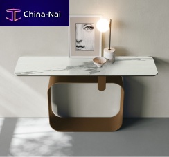 Contemporary sideboard table QUADRAglassporcelain stonewarepainted metal base