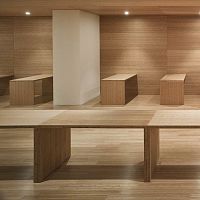 Contemporary table bamboobamboo baserectangular