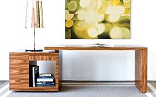 Contemporary desk JAMESwoodenwith storage compartmentpanel end