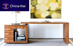 Contemporary desk JAMESwoodenwith storage compartmentpanel end