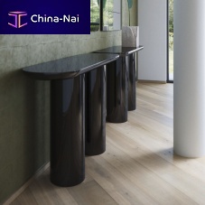 Contemporary sideboard table EVAwalnutglossy lacquered woodglossy lacquered wood base