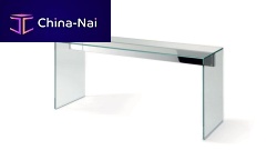Contemporary sideboard table AIRglasstempered glassstainless steel