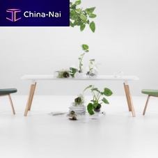 Contemporary table OBLIQUEwoodenwooden baserectangular