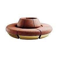 Round sofa GYVATcontemporaryleathercustomizable color