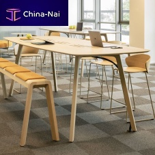 Contemporary table WINGwoodenmetalmetal base