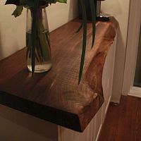 Contemporary sideboard table LIVE EDGEoakwalnutsolid wood