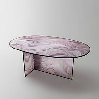 Contemporary table LIQUEFY crystalovalcontract