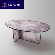 Contemporary table LIQUEFY crystalovalcontract