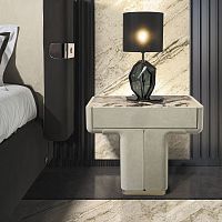 Contemporary bedside table DO MDFleathermarble