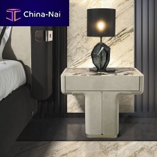 Contemporary bedside table DO MDFleathermarble