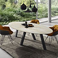 Contemporary table DUEROceramicwooden baserectangular