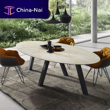 Contemporary table DUEROceramicwooden baserectangular